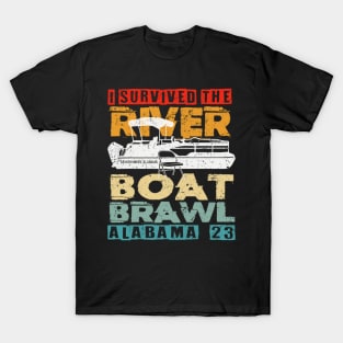 I Survived The Riverboat Brawl Alabama Funny Humorous Fight T-Shirt